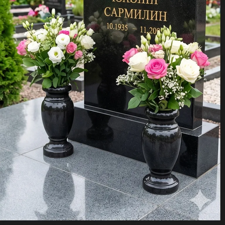 Гранитные вазы для цветов на участке в Кемерово