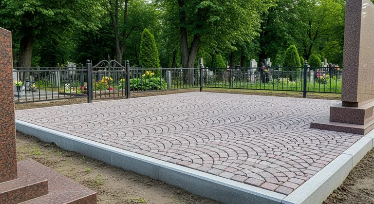 Гранитная плитка ёлочкой на участке, образец ПМ021 в Кемерово