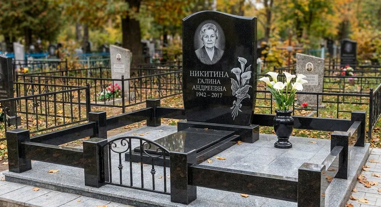 Памятник с гравировкой калл — выполненная работа «Никитина» в Кемерово