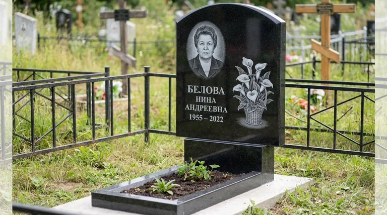 Памятник с гравировкой калл — выполненная работа «Белова» в Кемерово