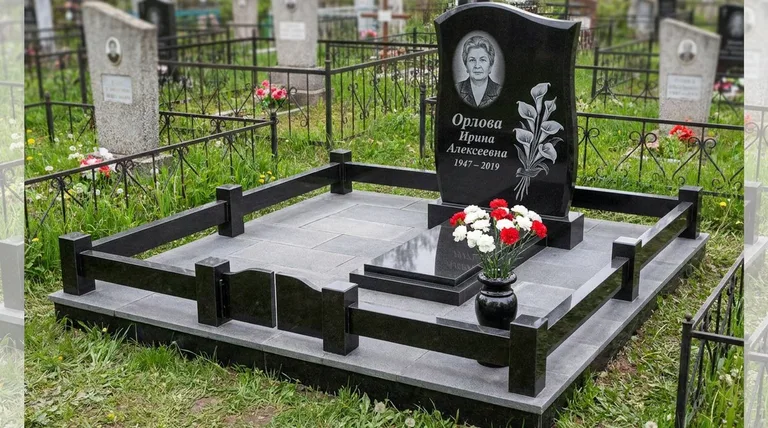 Памятник с гравировкой калл — выполненная работа «Орлова» в Кемерово