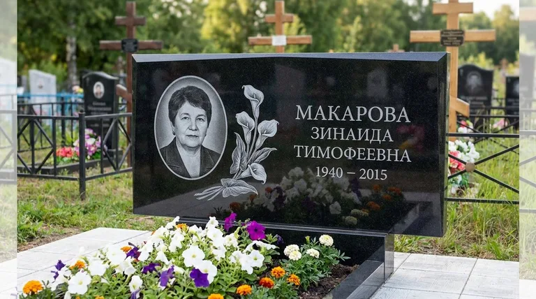 Памятник с гравировкой калл — выполненная работа «Макарова» в Кемерово