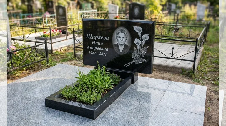 Памятник с гравировкой калл — выполненная работа «Ширяева» в Кемерово