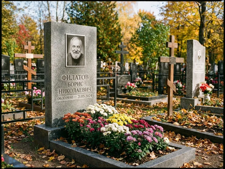Керамический портрет с цветником в Кемерово