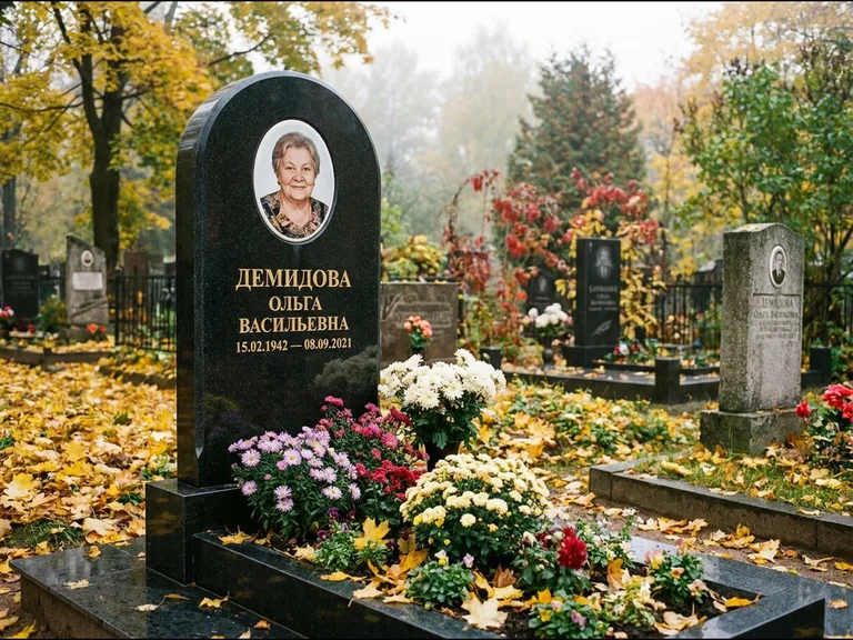 Керамический овал на стеле в Кемерово