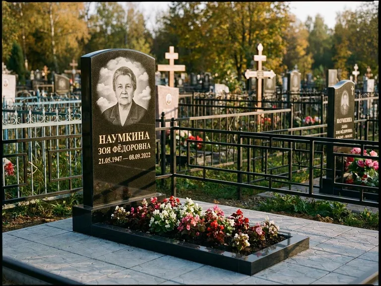 Гравировка портрета на чёрном граните — выполненная работа 30 в Кемерово
