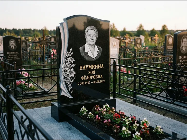 Гравировка портрета на чёрном граните — выполненная работа 6 в Кемерово
