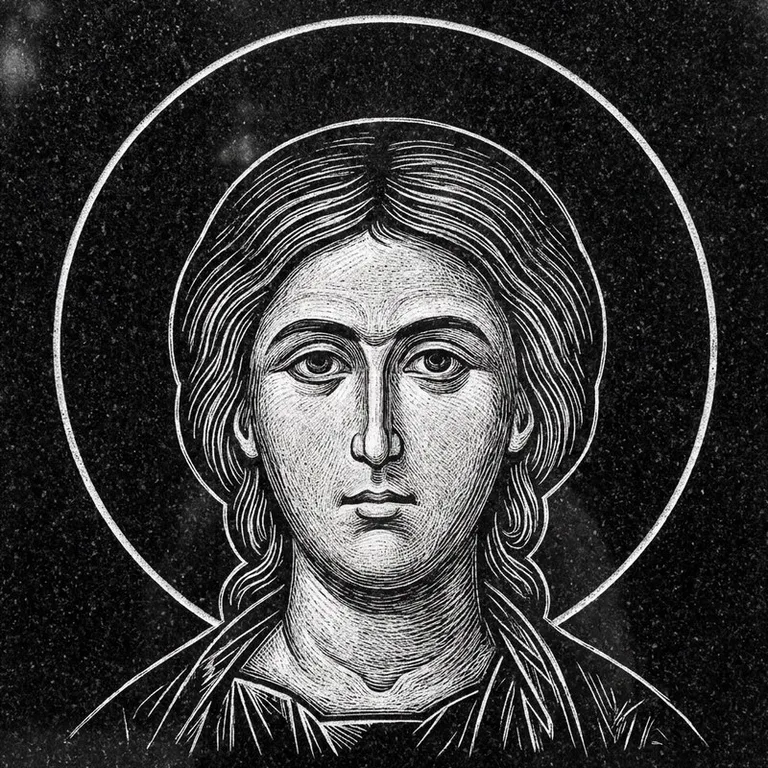 Эскиз иконы: Именная икона — святой покровитель по имени, гравировка на памятник в Кемерово