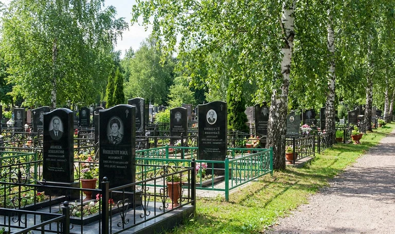 Памятники на Левобережном кладбище в Воронеже