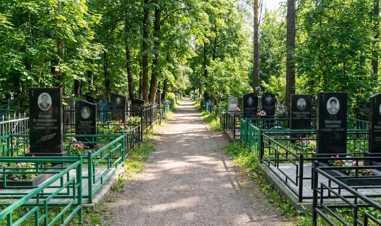 Аллея на Митрофановском кладбище в Челябинске