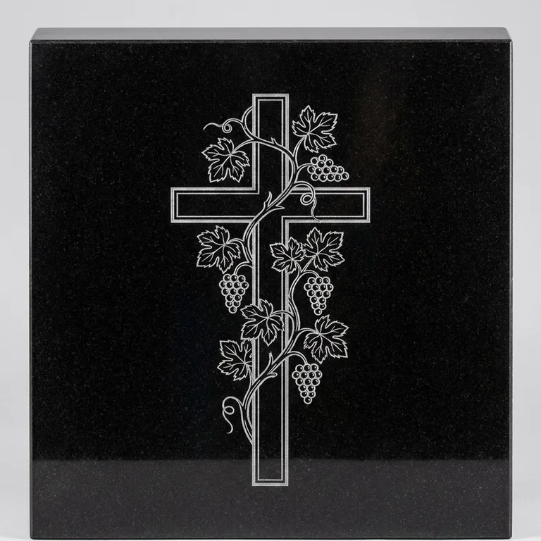Крест в виноградной лозе для гравировки на памятник в Кемерово