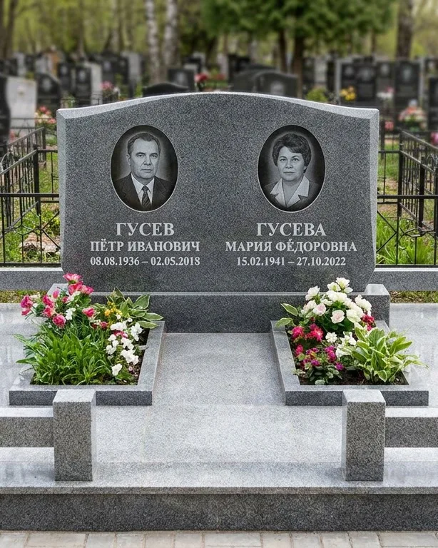Памятник под ключ из белого мрамора в Кемерово