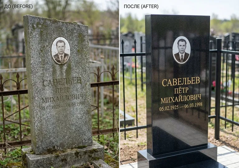 Комплексная реставрация старого памятника: до и после в Кемерово