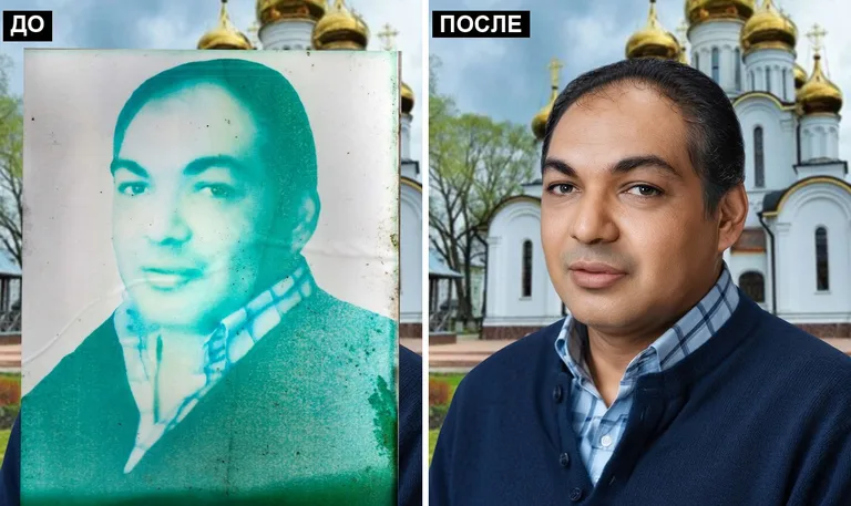 Ретушь фото на памятник — цветокоррекция и колоризация: до и после в Кемерово