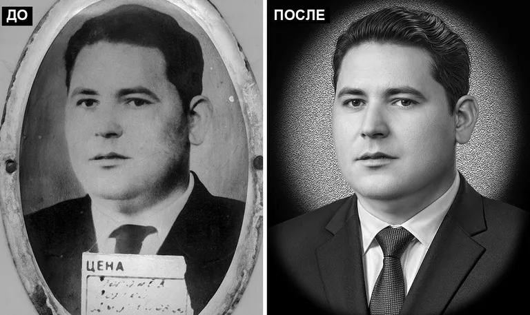 Ретушь фото на памятник — реставрация фотографии: до и после в Кемерово