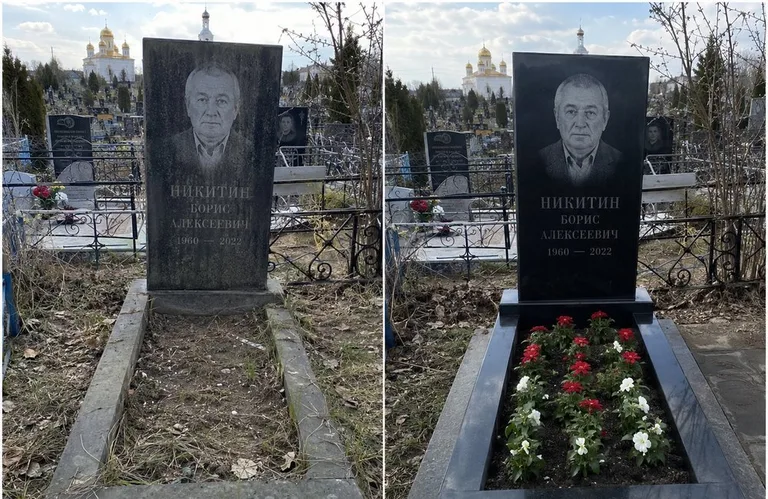 Диптих №3: покраска оградки и прополка цветника с тюльпанами — до и после в Кемерово