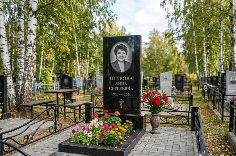 Установка гранитного памятника на могилу в Кемерово
