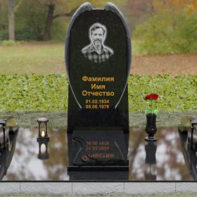 Гранитный вертикальный памятник для одного - П161