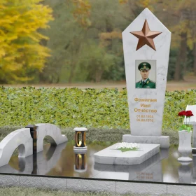 Вертикальный Гранитный Памятник на одного - П191