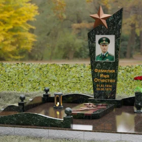 Вертикальный Гранитный Памятник на одного - П197