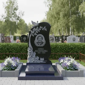 Элитный вертикальный гранитный памятник - ПН006