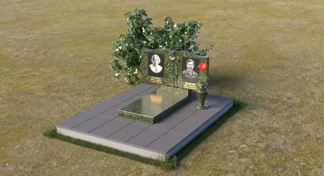 Двойной памятник для двоих — широкая стела