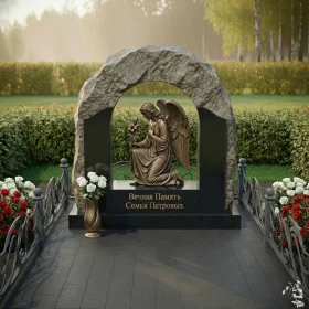 Элитный комбинированный памятник для склепа - ПН160