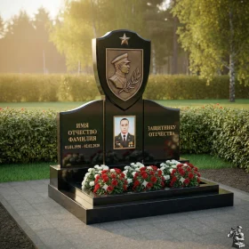 Элитный светский гранитный памятник вертикальный - ПН179
