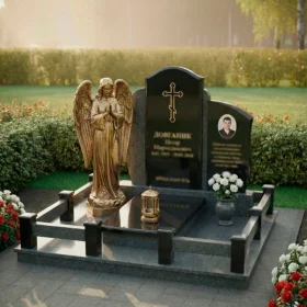 Элитный православный гранитный памятник с крестом - ПН193