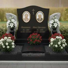 Вертикальный православный гранитный памятник - ПН199