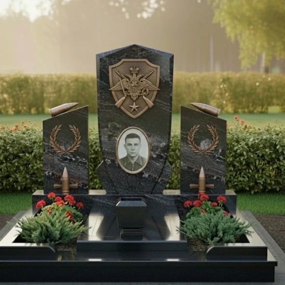 Мемориальный комплекс «Защитник Отечества» из гранита, гранит амфиболит