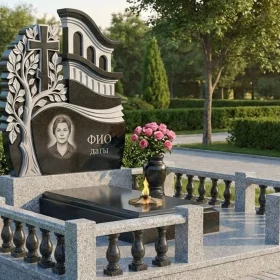 Элитный православный гранитный вертикальный памятник - ПН438