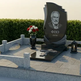 Гранитный православный памятник с крестом - ПН463