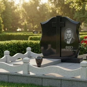 Православный вертикальный памятник с крестом - ПН490