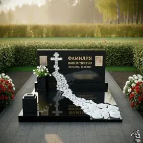 Горизонтальный православный памятник на две персоны - ПН552