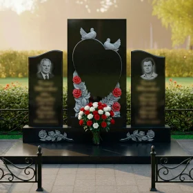 Гранитный светский памятник на две персоны - ПН642
