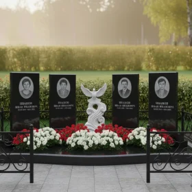 Элитный вертикальный памятник на четырех - ПН675