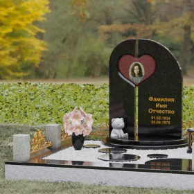 Вертикальный гранитный памятник на одного без креста – П237