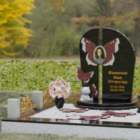 Гранитный вертикальный памятник для одиночного захоронения – П238
