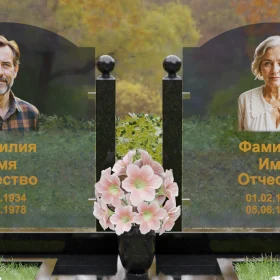 Комбинированный памятник для двоих горизонтальный - П257