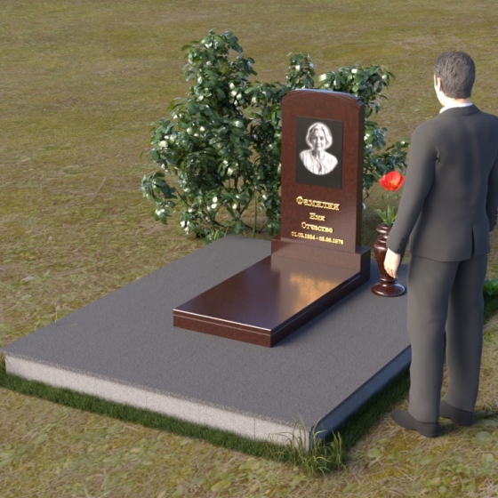 Вертикальный памятник со скругленными гранями и фаской