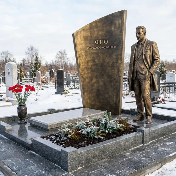 Бронзовый памятник с мемориальной скульптурой