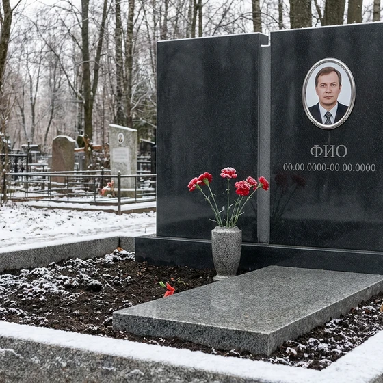 Памятник из базальта в виде глыбы