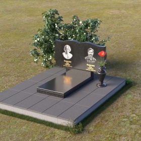 Гранитный горизонтальный памятник для двух мест - ПГ125