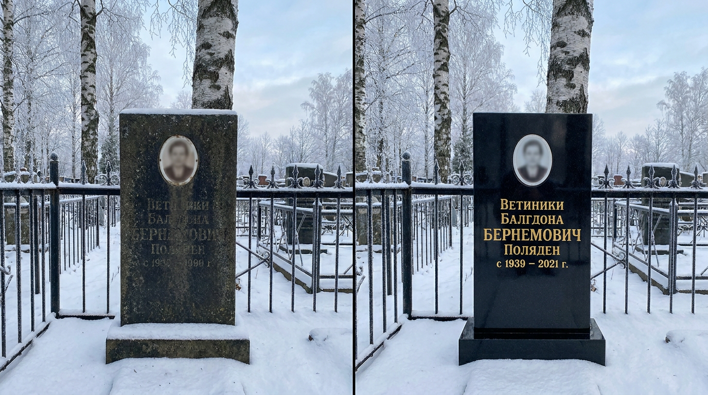 Реставрация памятника в Кемерово — пример 2