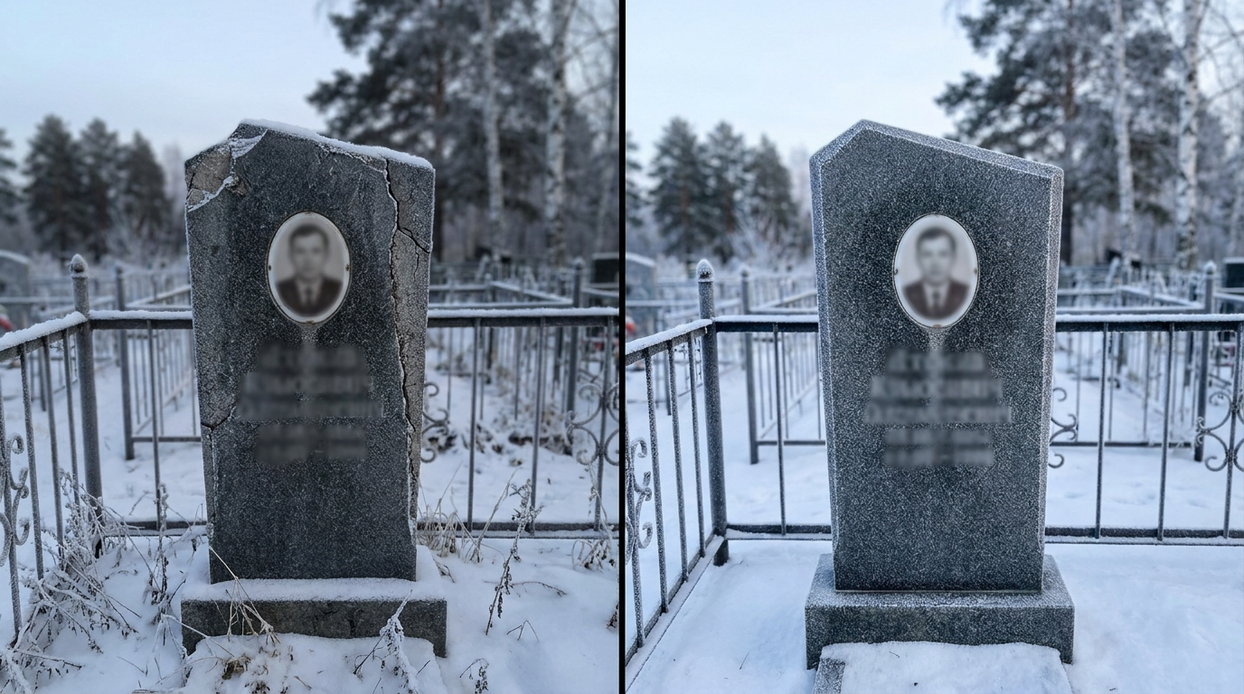 Реставрация памятника в Кемерово — пример 3