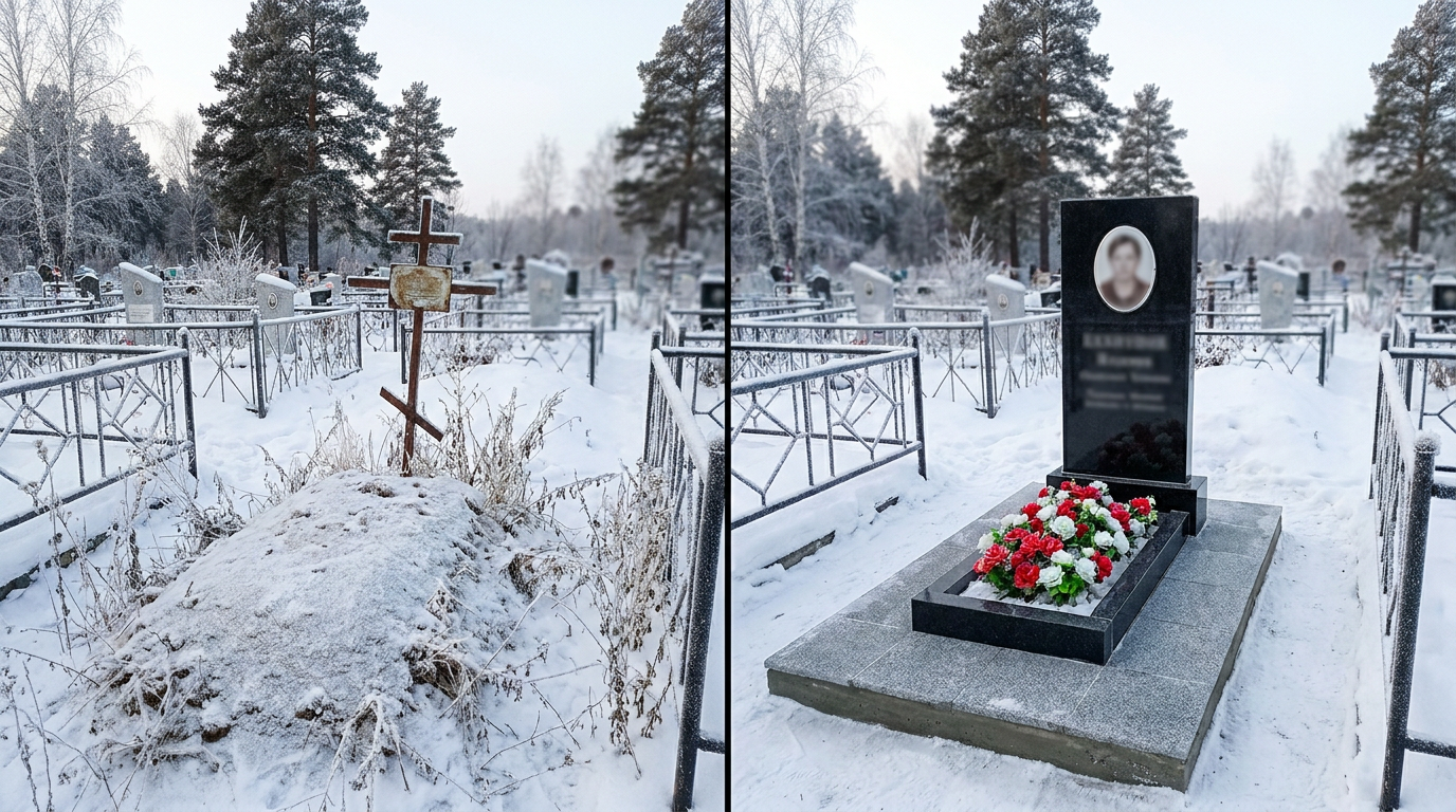 Установка памятника в Кемерово — пример 2
