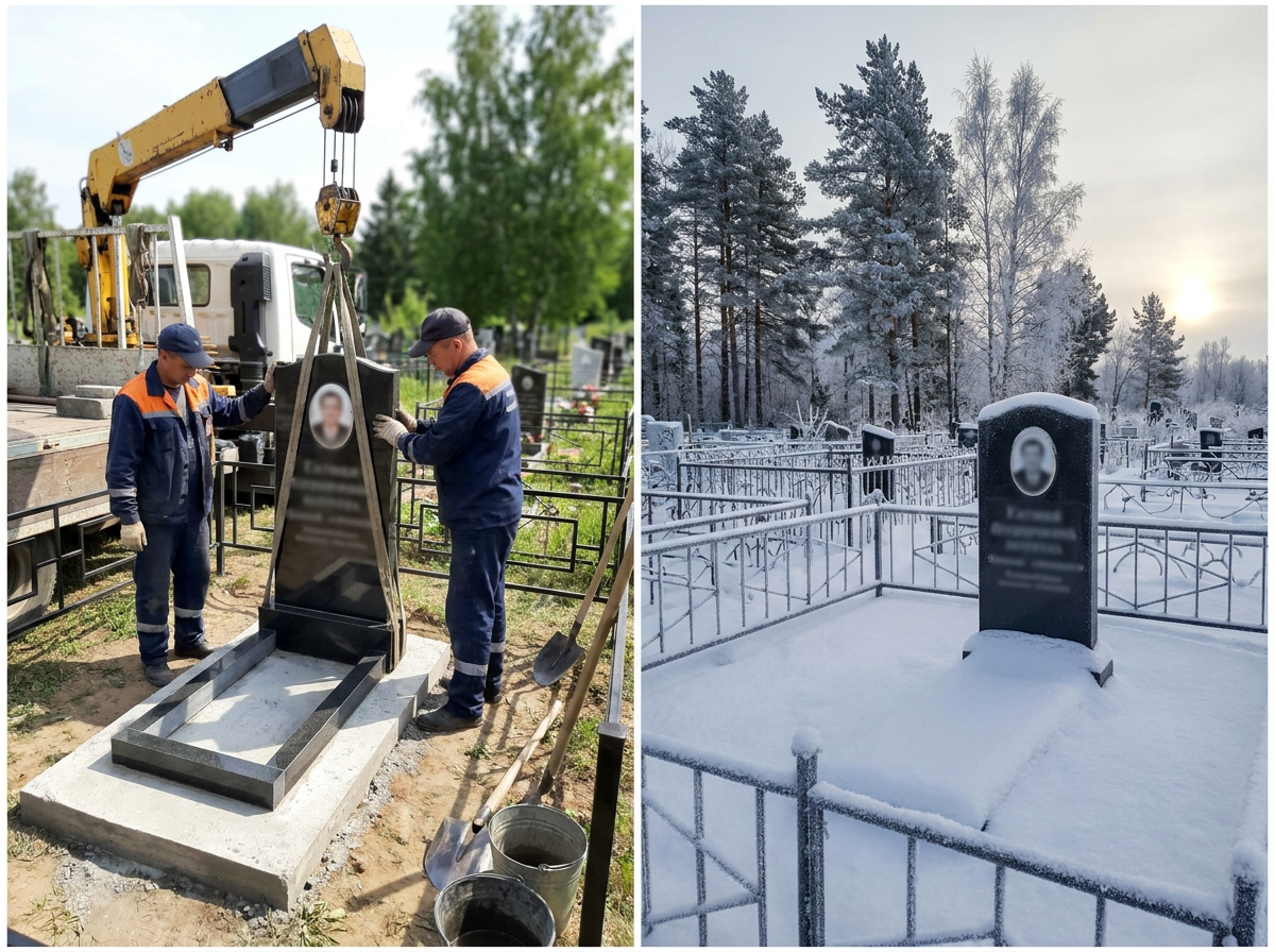 Установка памятника в Кемерово — пример 3